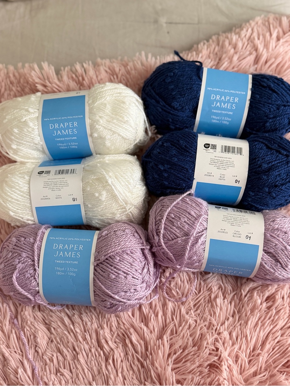 Draper James Yarn Trio in Navy, White & Lavender